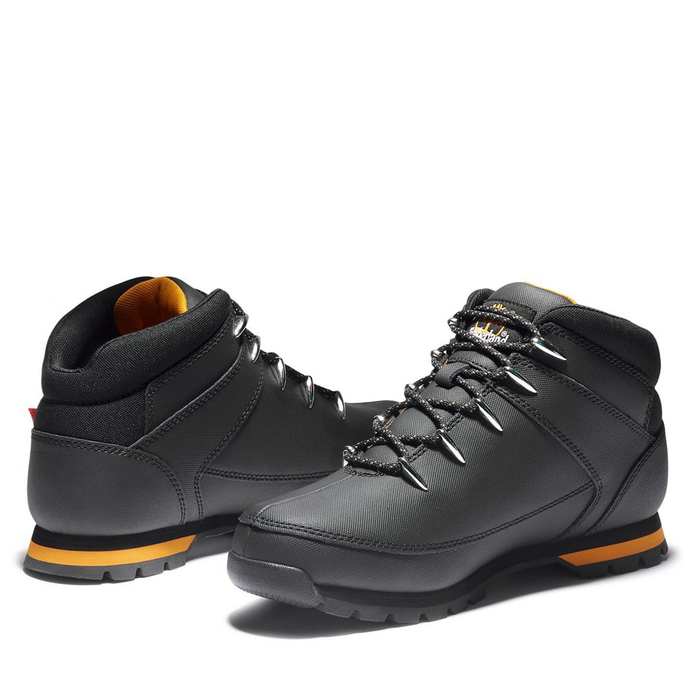 Botas de Montaña Timberland Argentina Hombre - Euro Sprint Mid - Negras - NVEDAM-596